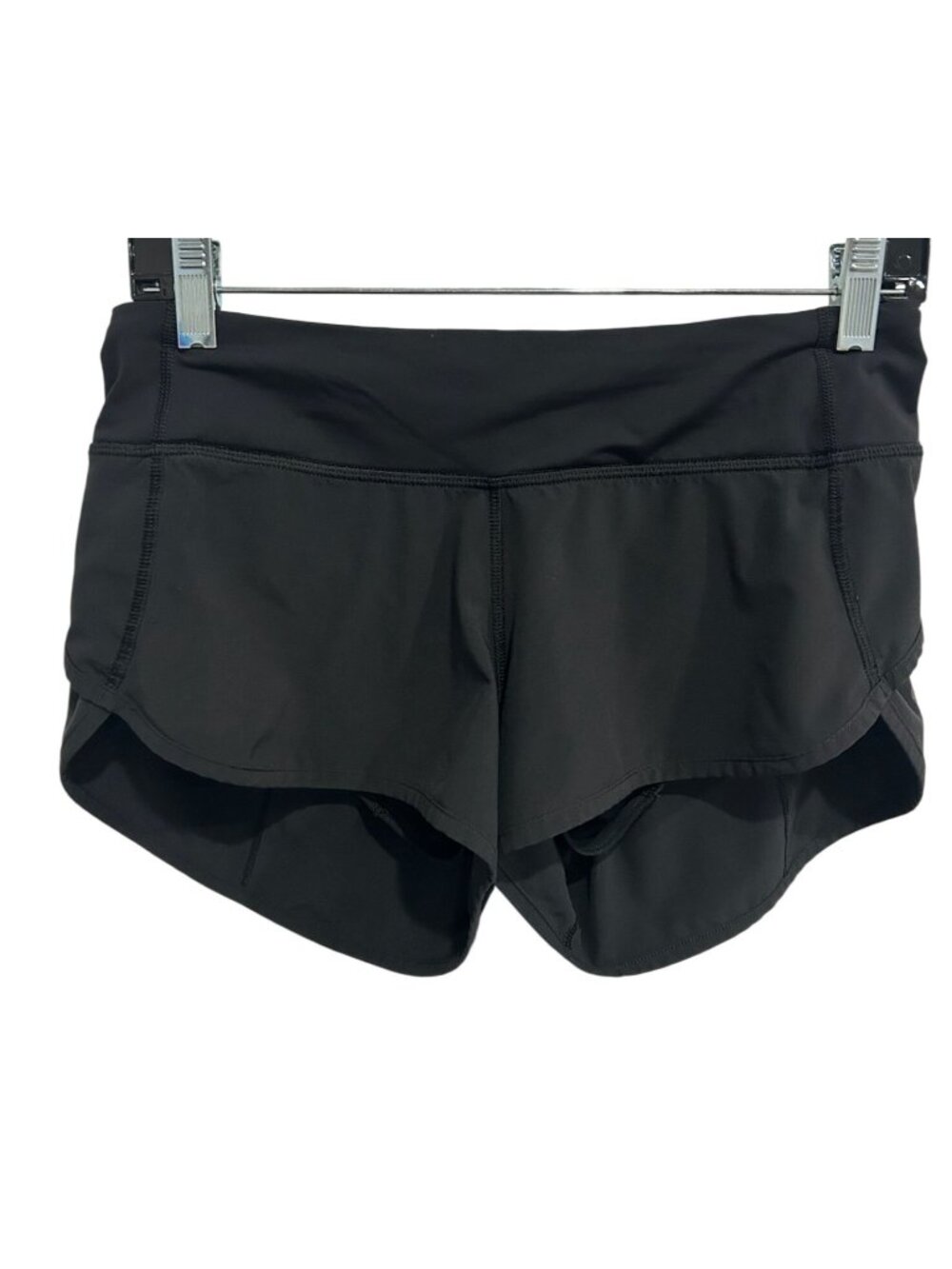 Lululemon 4 Womens Black Swiftly Speed Shorts Liner Zipper Pocket Quiet Luxury